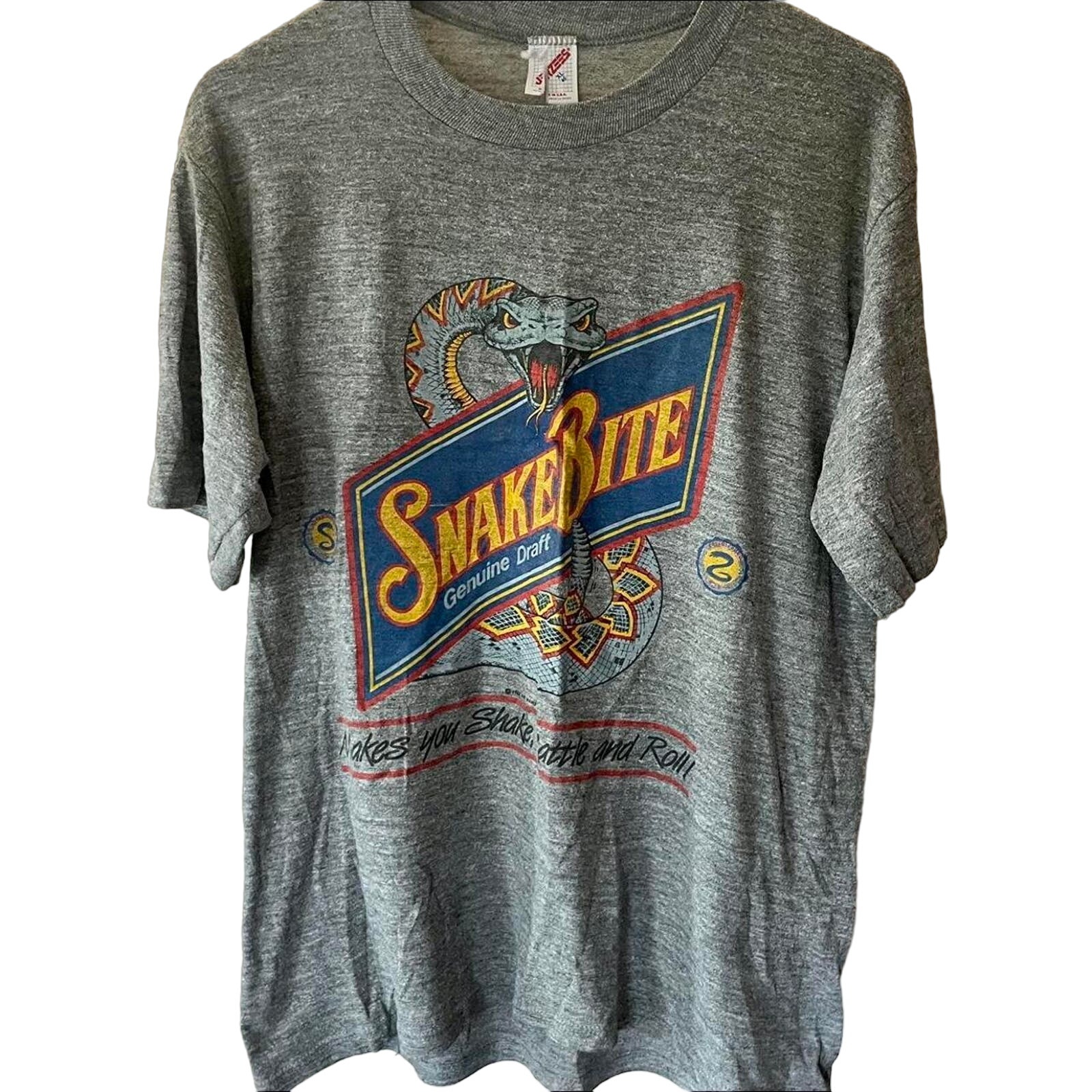 Vintage 80s Snake Bite Beer Single Stitch Shirt Adult Xl